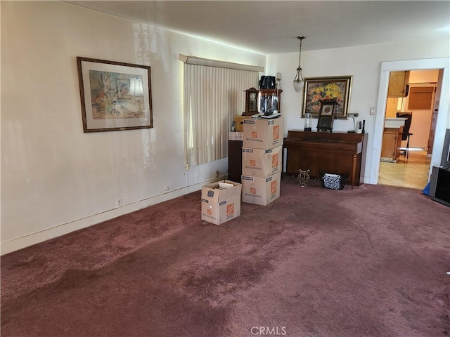 interior space featuring carpet flooring