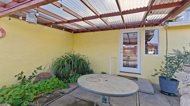 view of patio with a pergola