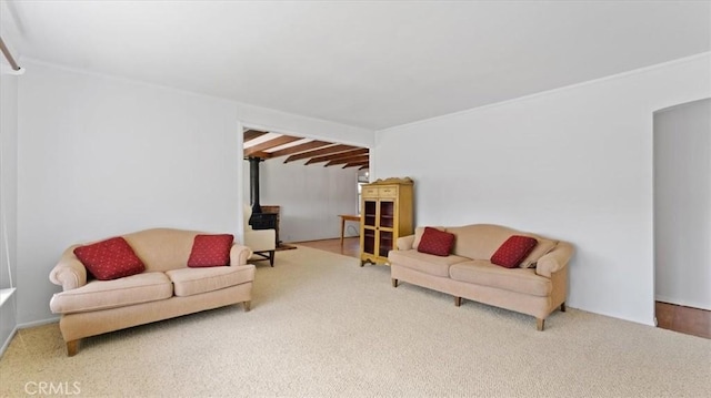 living room featuring carpet floors