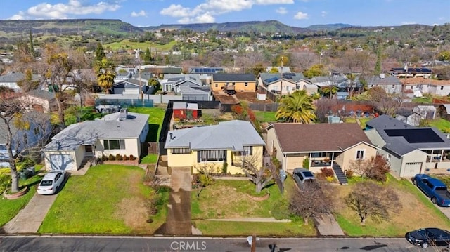 bird's eye view featuring a mountain view