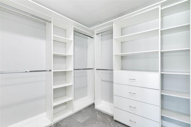 view of walk in closet