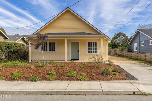 view of bungalow-style house