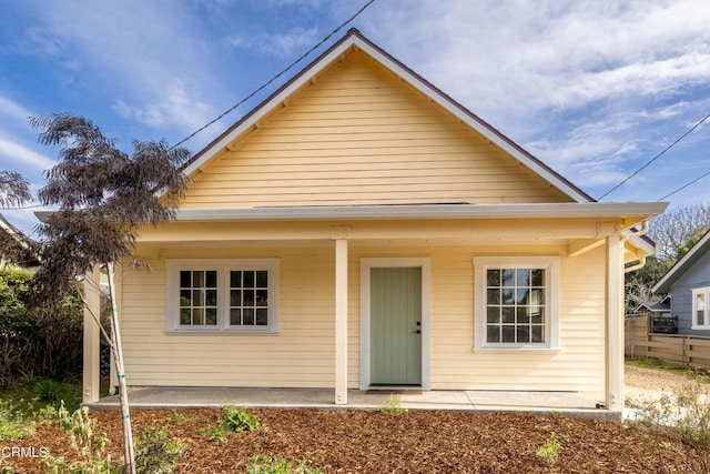 view of bungalow