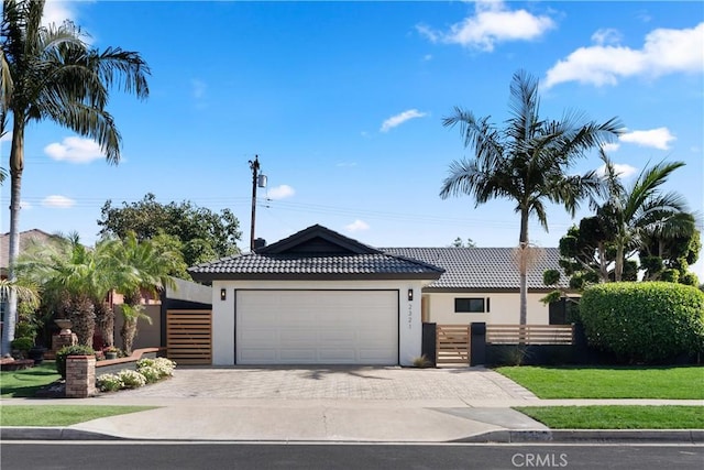 view of front of house with a garage