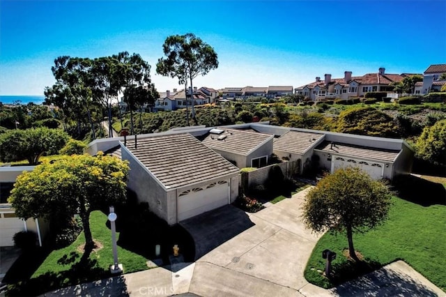 drone / aerial view with a residential view