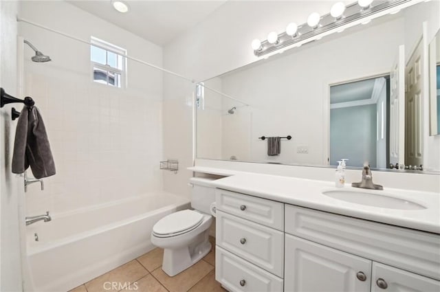 33 Perennial, Irvine, CA 92603 - full bathroom with tile patterned flooring, toilet,  shower combination, and vanity