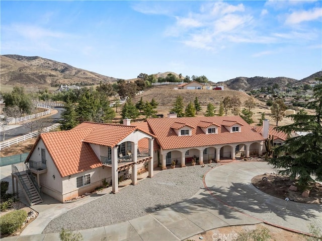 exterior space with a mountain view