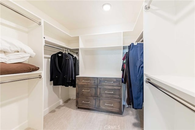 view of walk in closet