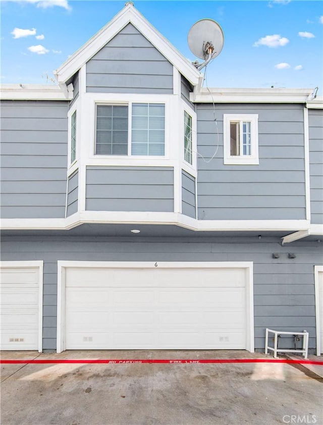 exterior space featuring a garage