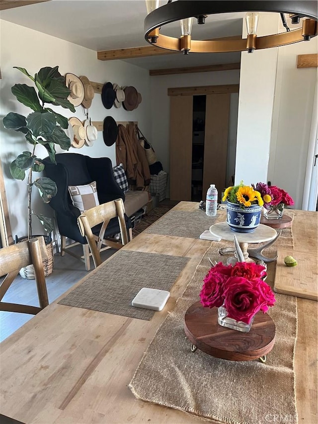 dining space featuring wood finished floors