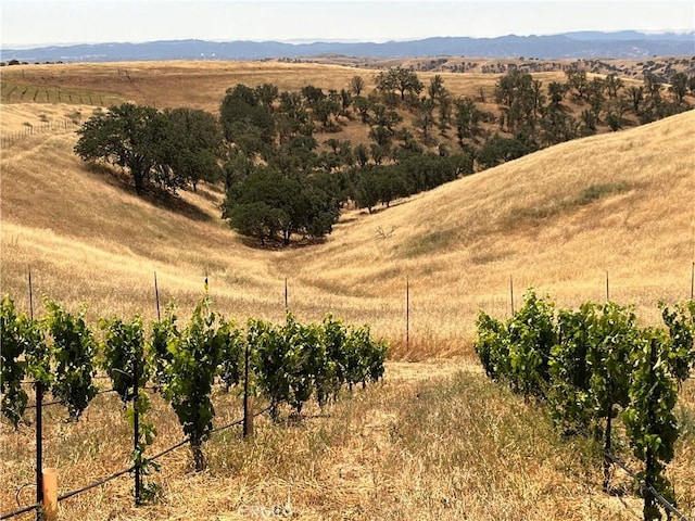 view of mountain feature featuring a rural view