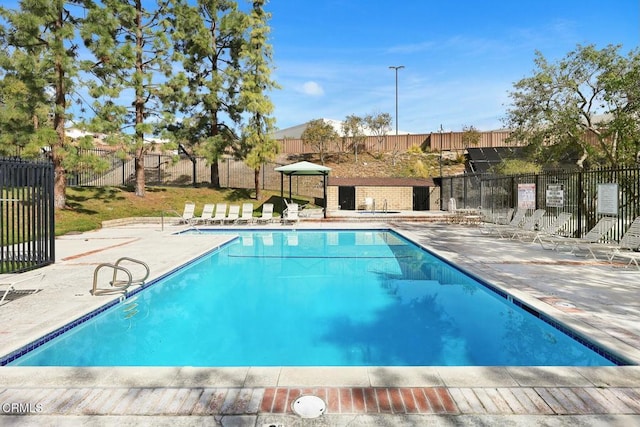 view of pool featuring a patio