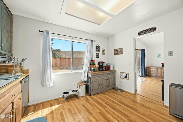 interior space with light hardwood / wood-style flooring