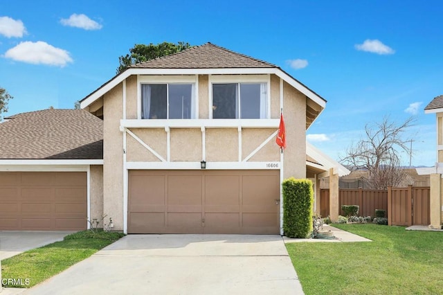 16606 Shinedale Dr, Canyon Country, CA 91387 - view of front facade with stucco siding, concrete driveway, roof with shingles, and a garage