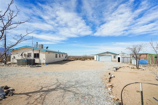 exterior space featuring a garage