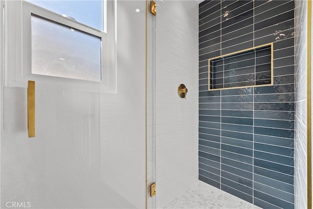 interior space with an enclosed shower