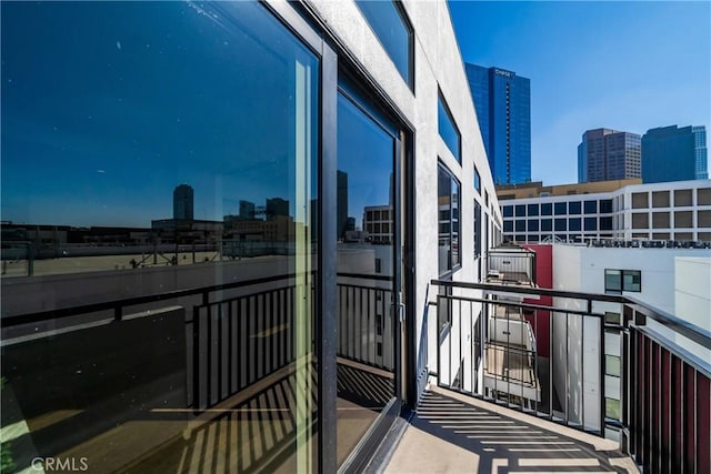 balcony with a view of city