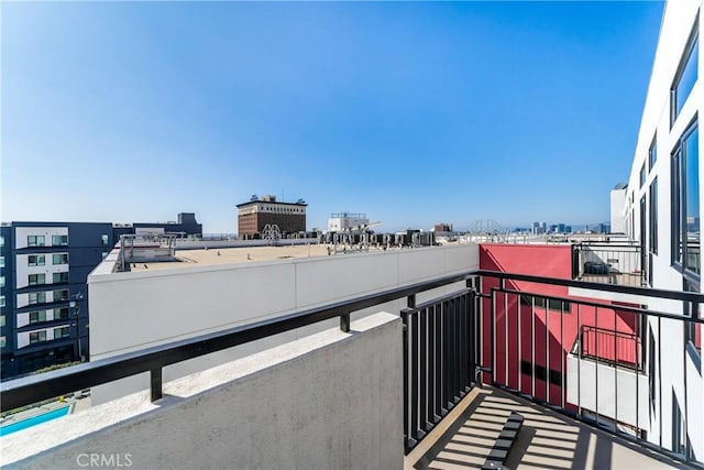 balcony featuring a view of city