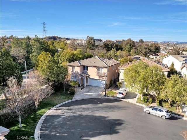 drone / aerial view with a residential view