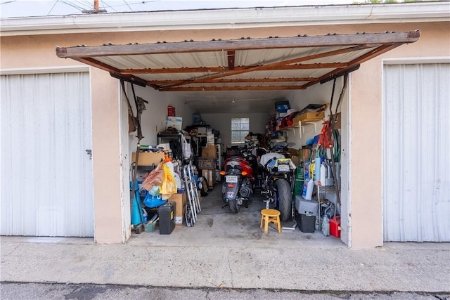 view of garage