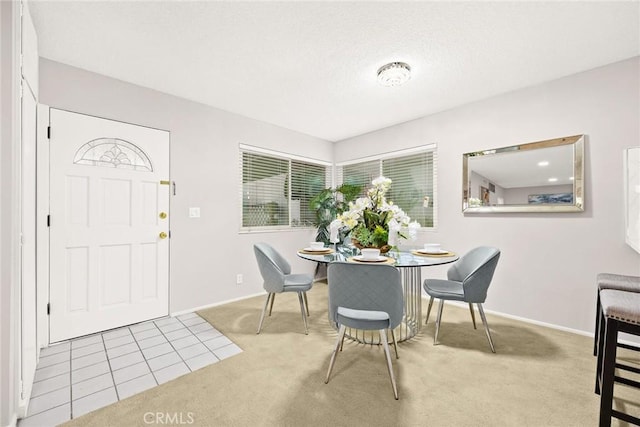 view of carpeted dining area