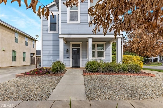 view of front of home with a porch