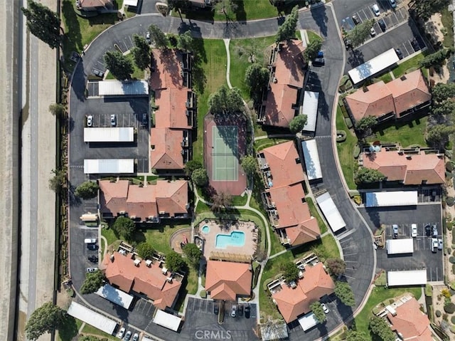 10151 Arrow Rte Unit 123, Rancho Cucamonga, CA 91730 - aerial overview of property's location featuring nearby suburban area and a pool