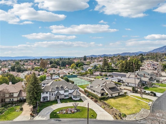 aerial view featuring a mountain view