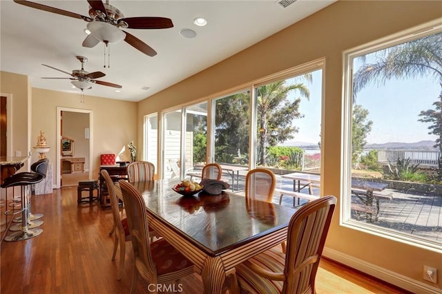 dining area featuring light hardwood / wood-style flooring