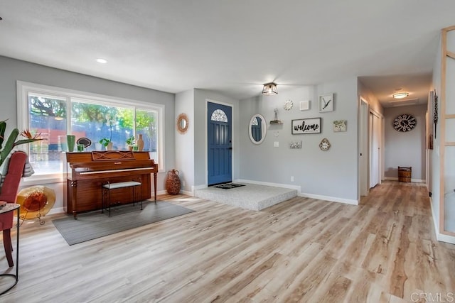 foyer entrance featuring light hardwood / wood-style floors