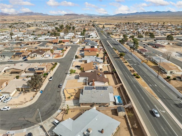 drone / aerial view with a mountain view