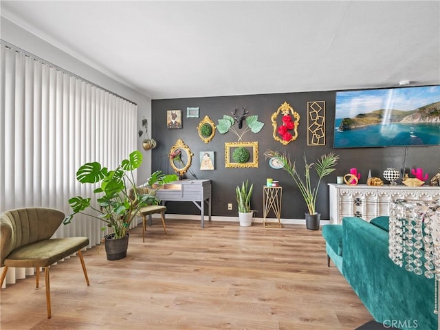 sitting room featuring light wood-type flooring