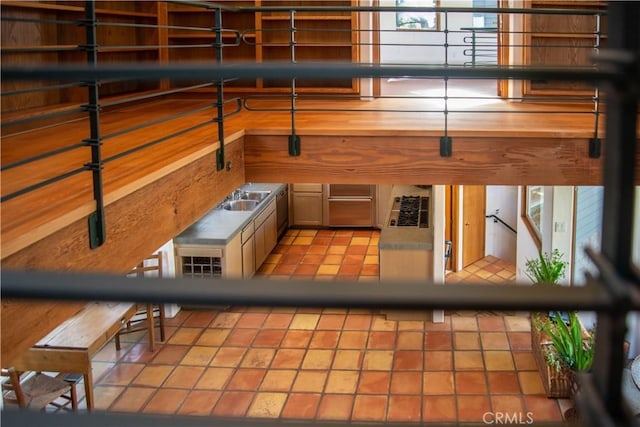 view of patio featuring a sink