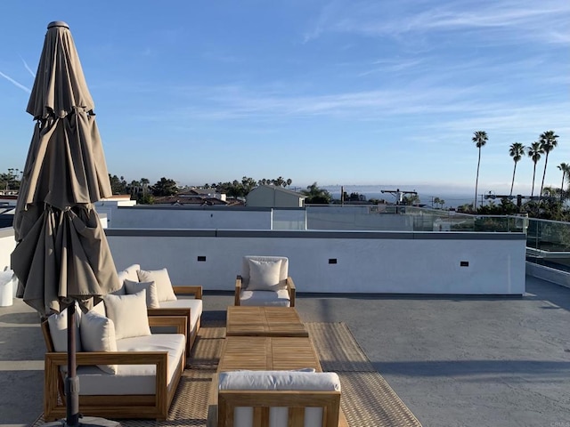 view of patio / terrace featuring an outdoor hangout area