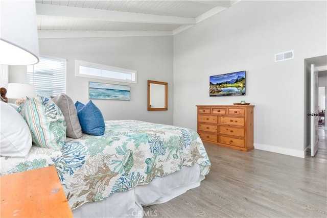 16791 Bayview Dr, Huntington Beach, CA 92649 - bedroom with wood finished floors, baseboards, and wood ceiling