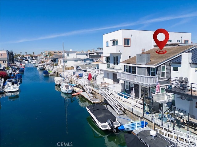 16791 Bayview Dr, Huntington Beach, CA 92649 - water view featuring a boat dock