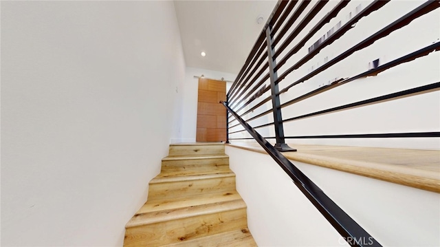 stairs with recessed lighting