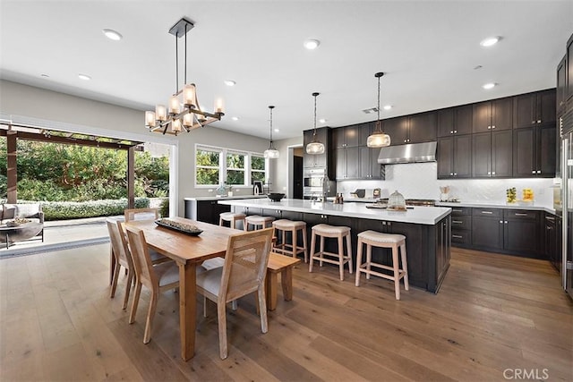 dining room featuring hardwood / wood-style flooring