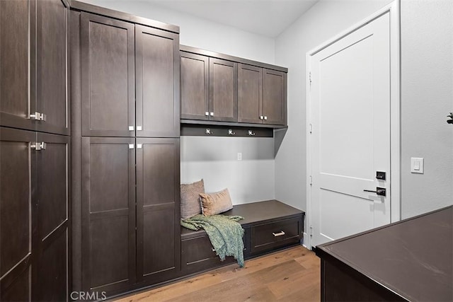 mudroom featuring light hardwood / wood-style flooring