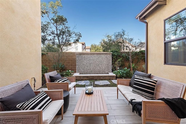 view of patio featuring outdoor lounge area