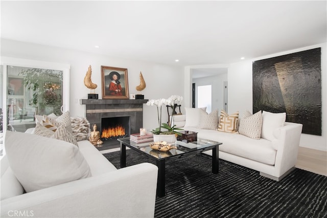 living room featuring plenty of natural light