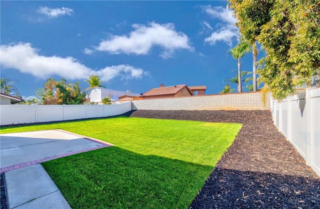 view of yard with a patio area