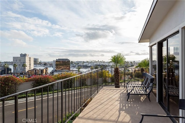 balcony featuring a city view