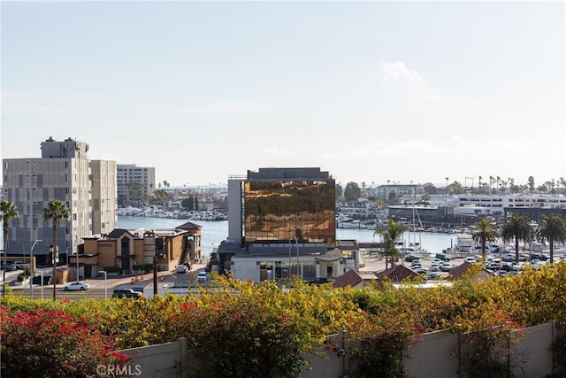 city view with a water view