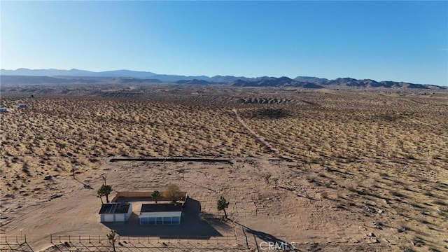 aerial view with a mountain view