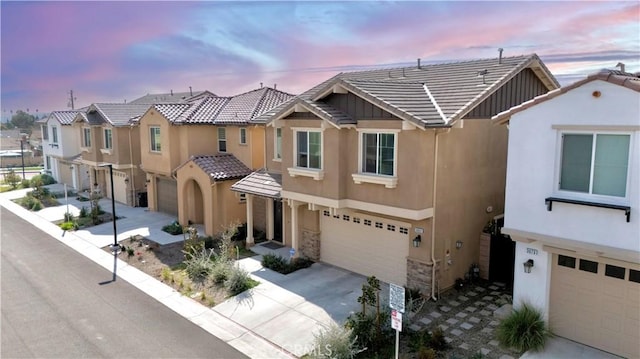 view of front of home with a garage