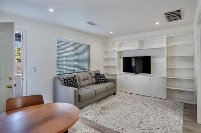 living room featuring wood-type flooring