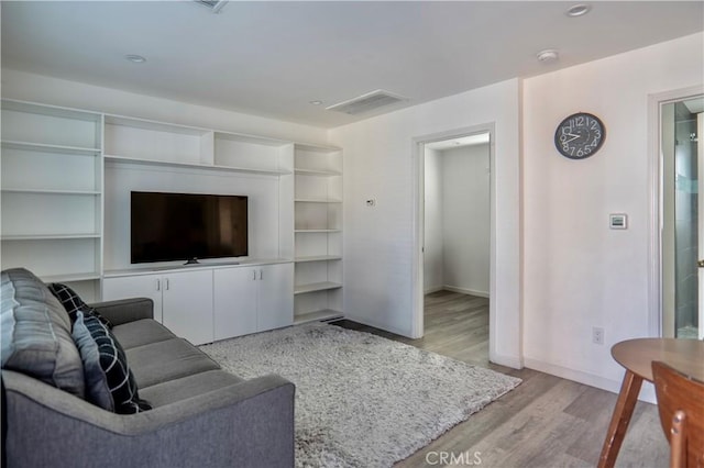 living room featuring light hardwood / wood-style flooring