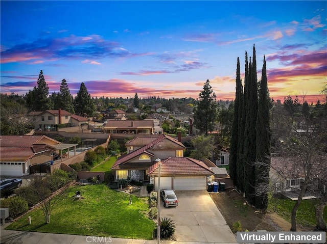 drone / aerial view featuring a residential view