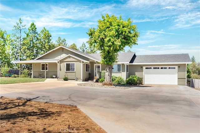 ranch-style home featuring a garage